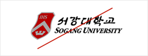 교표와 로고타입의 형태를 임의로 변형한 경우 예시 이미지